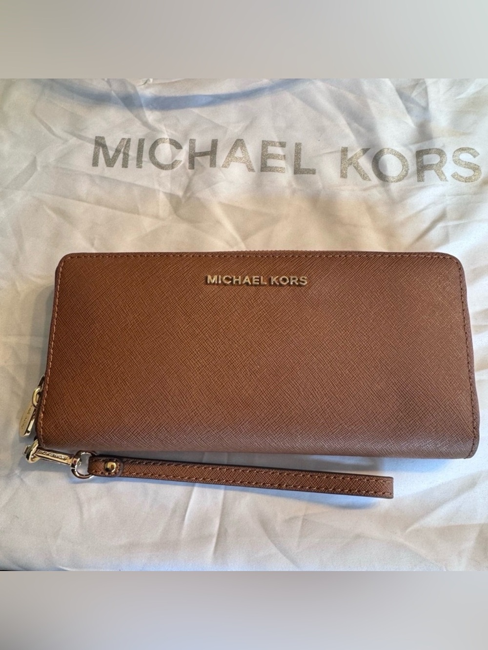 Michael Kors Jet Set Travel Large Continental Wristlet / Wallet - Brown